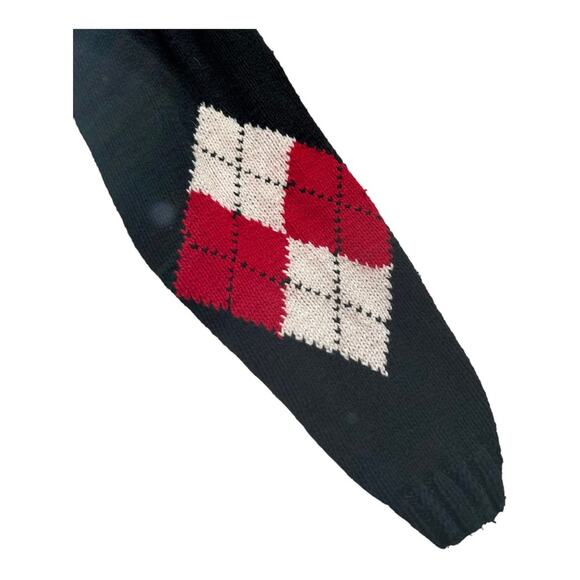 Izod Vintage Plaid Argyle Holiday Christmas Sweater Medium - Picture 8 of 12